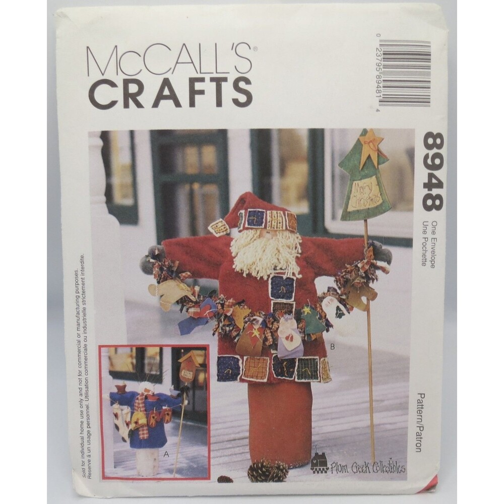 McCall's Crafts 8948 Greeters Dolls Two 33" Christmas Holiday Craft Sewing